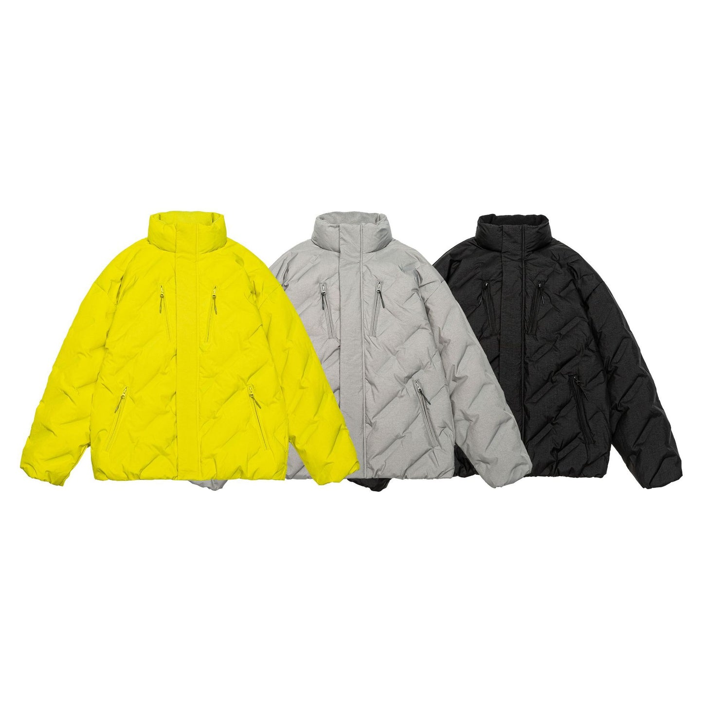 Printed Lightweight Down Stand Collar Jacket