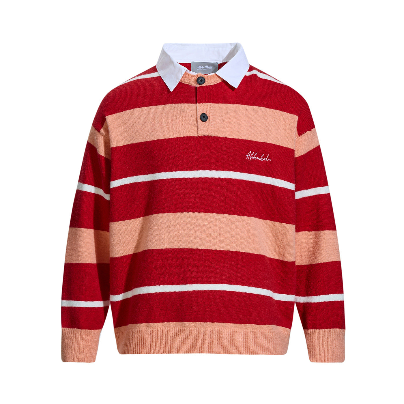 Unisex Youth Casual Knitwear with Mock Two-Piece Shirt Collar Design