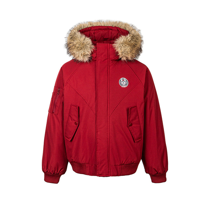Oversized Fur Collar Long Sleeve Unisex Loose Fit Parka