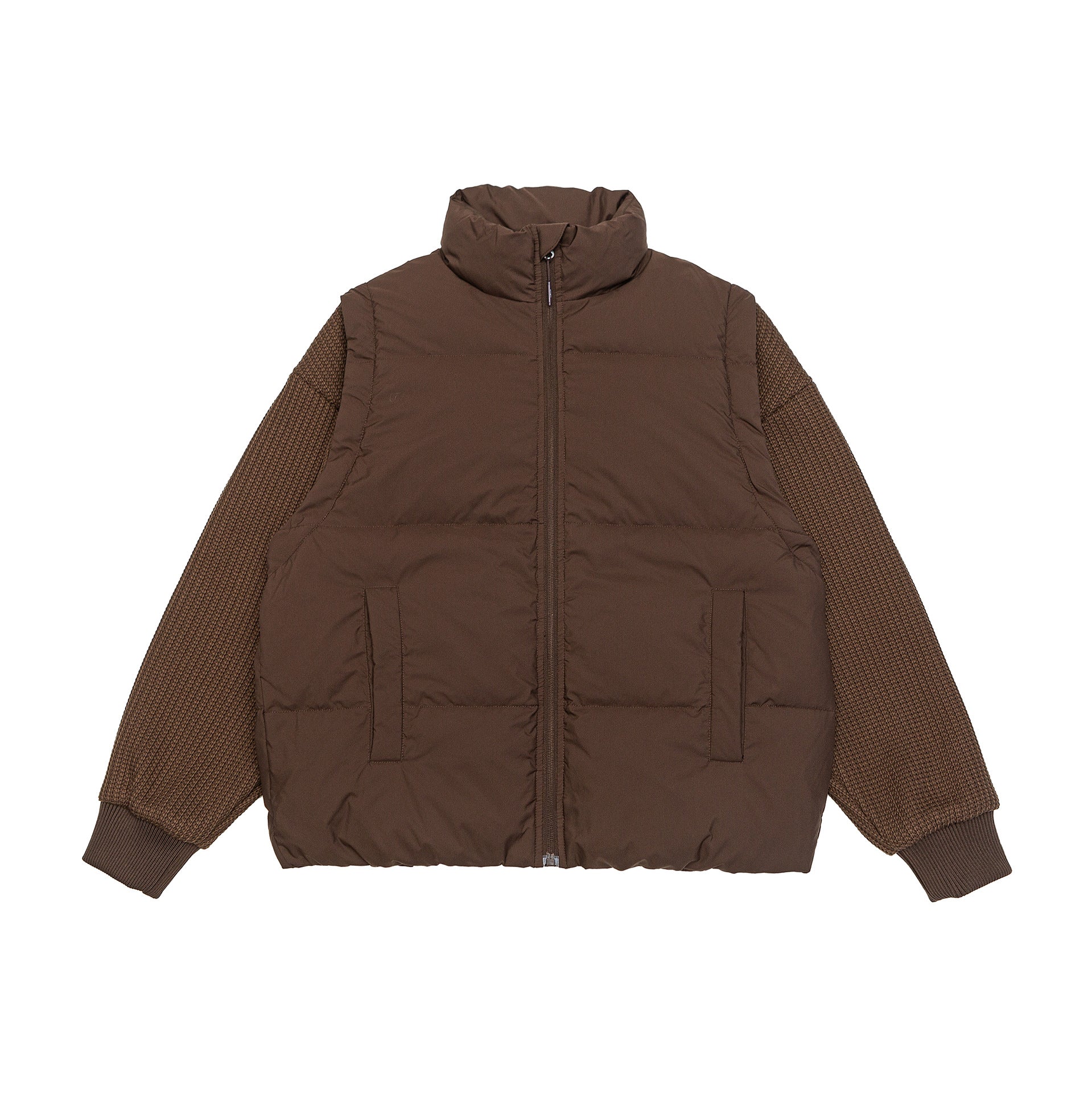 Removable Patchwork Stand Collar Down Jacket Coat