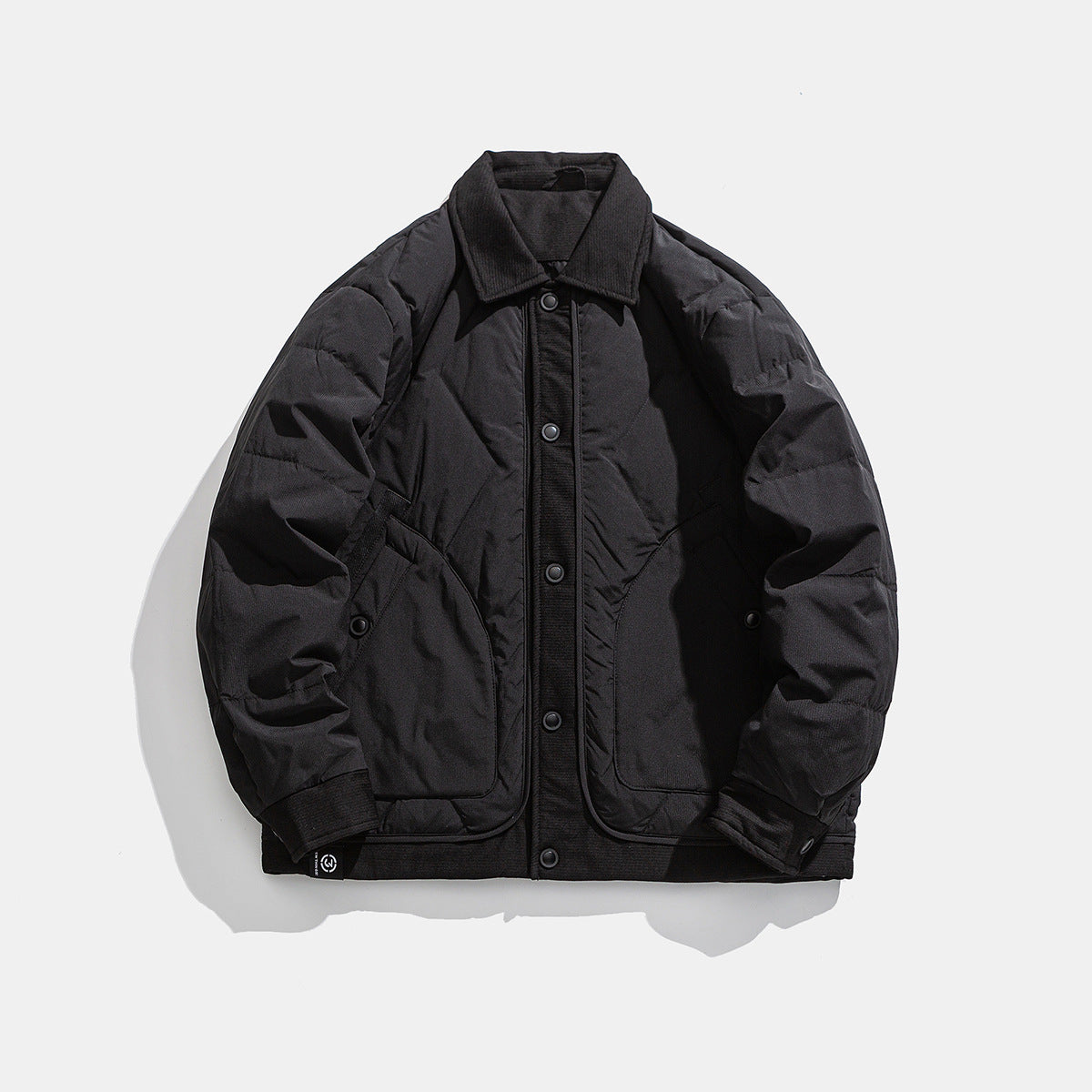 Streetwear Solid Color Zipper Flip Collar Regular Fit Down Jacket