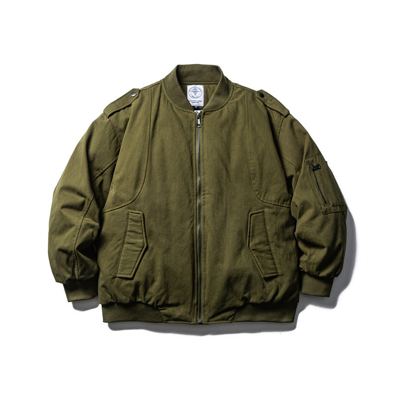 Men's Pilot Down Jacket, Loose Fit, White Duck Down, Warm Winter Coat