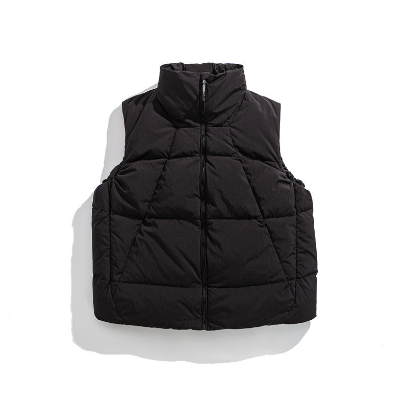 Stand Collar Down Vest for Warmth and Style