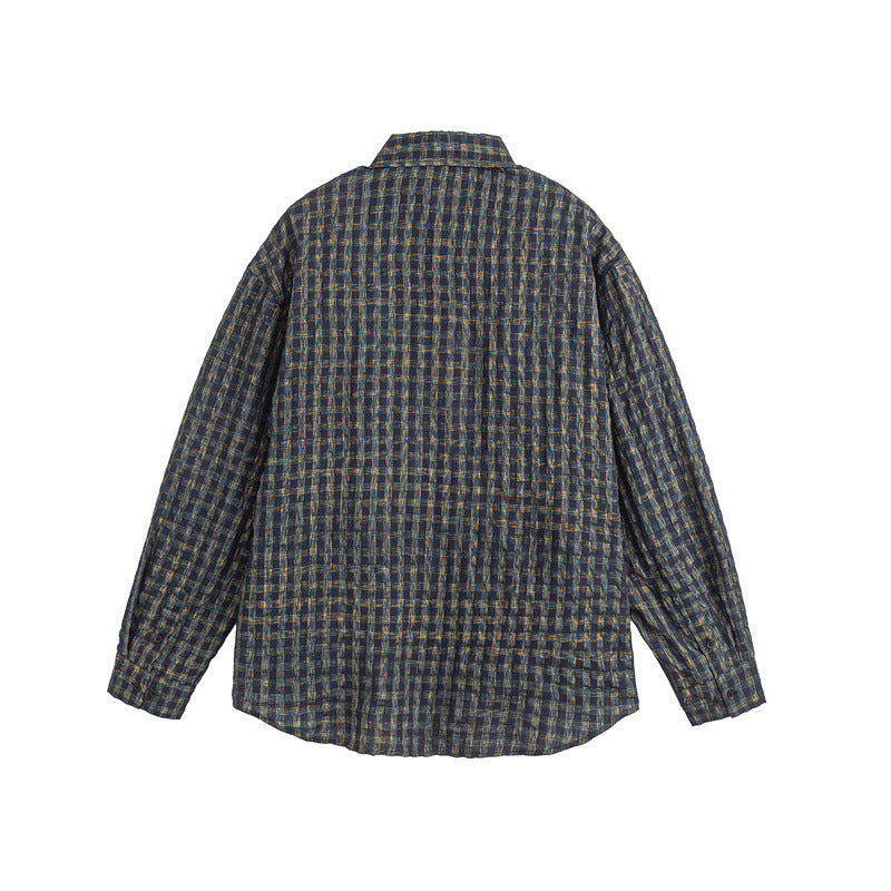 Loose Casual Long Sleeve Gauze Shirt for Men