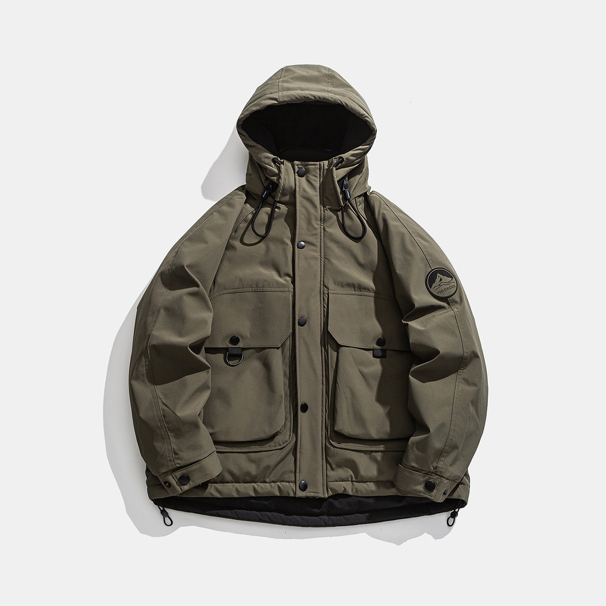 Hooded Down Jacket for Men and Women, Warm Workwear Coat