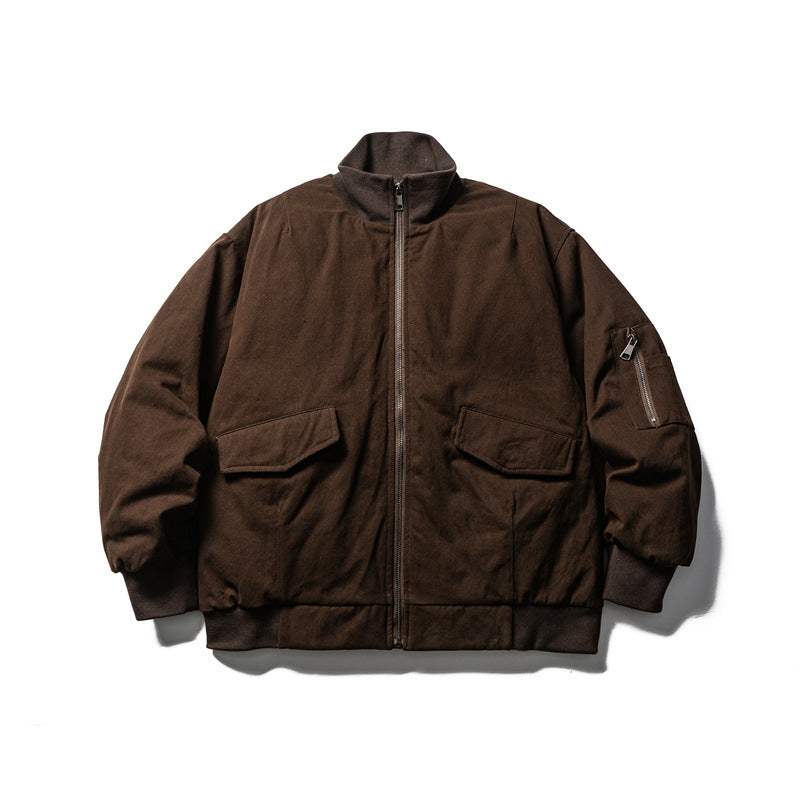 Men's Casual Down Jacket with Baseball Collar - Warm Outerwear