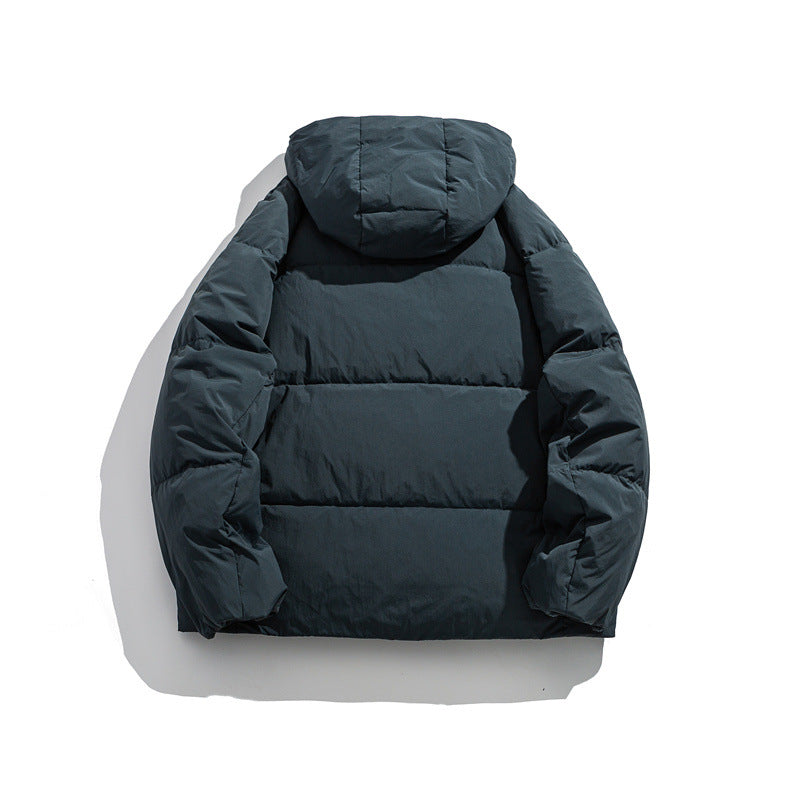 Men's Warm Hooded Down Jacket with Loose Fit