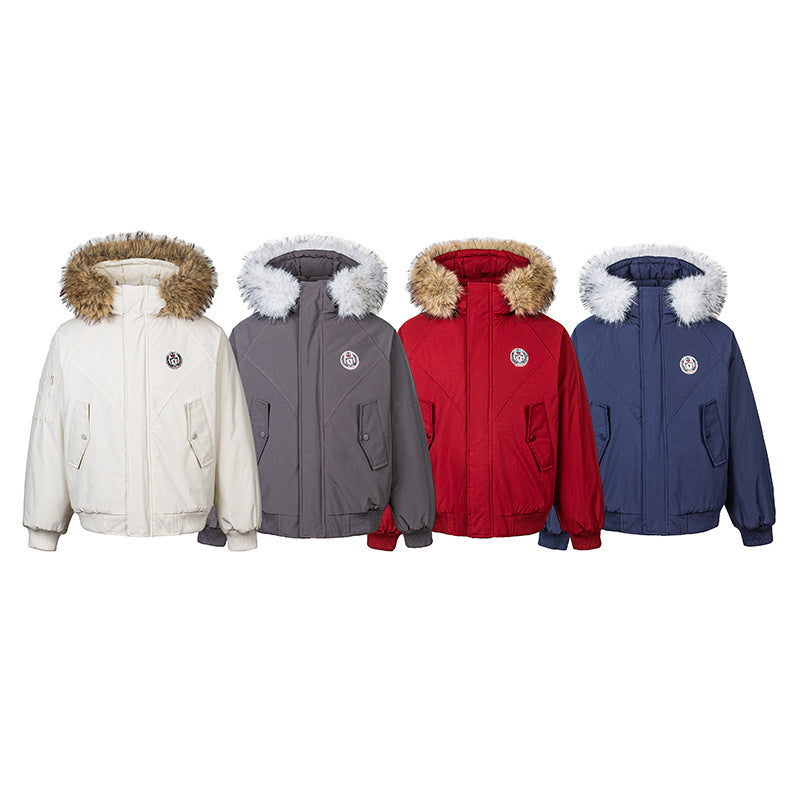Oversized Fur Collar Long Sleeve Unisex Loose Fit Parka