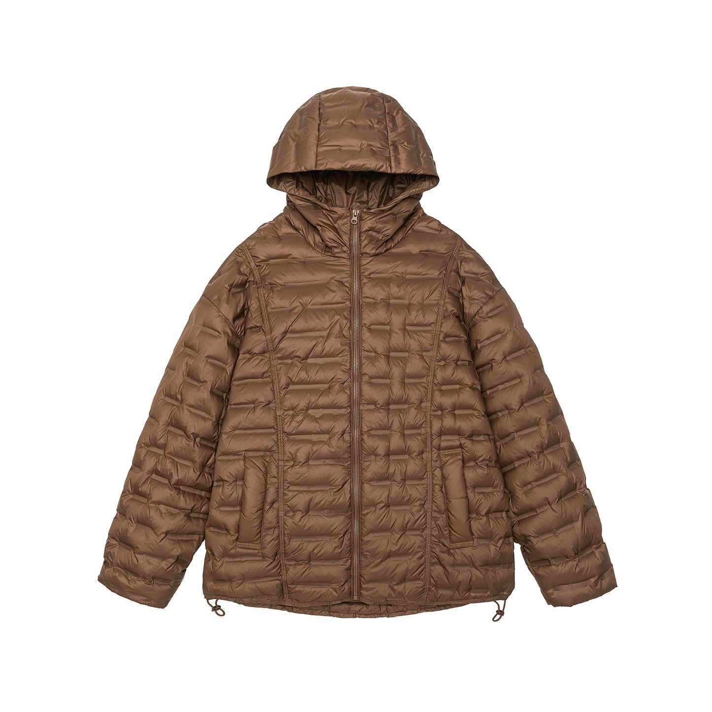 Solid Color White Duck Down Ribbed Jacket