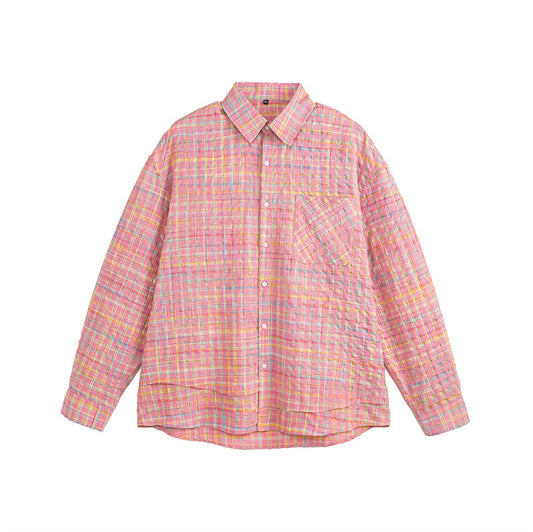 Loose Casual Long Sleeve Gauze Shirt for Men