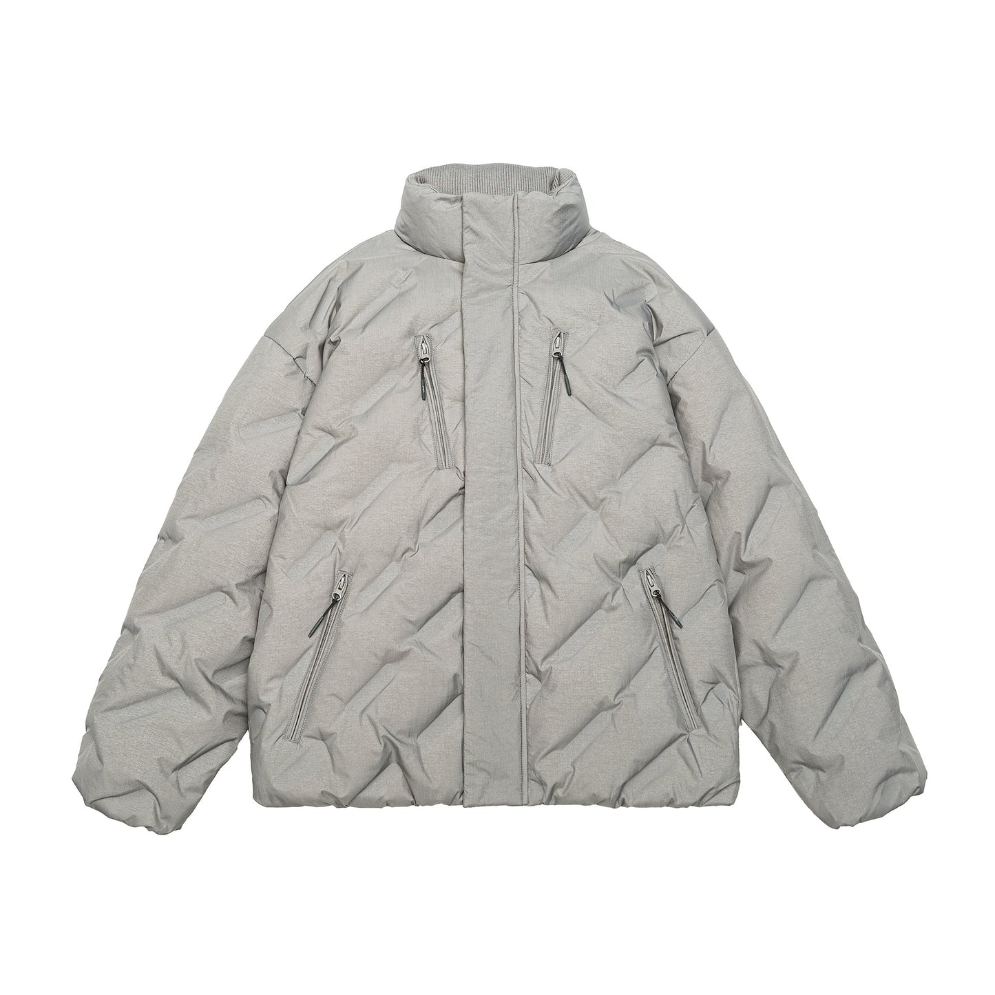 Printed Lightweight Down Stand Collar Jacket