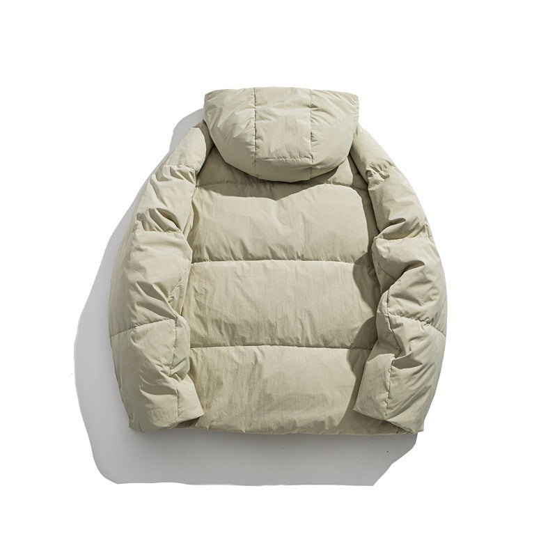 Men's Warm Hooded Down Jacket with Loose Fit