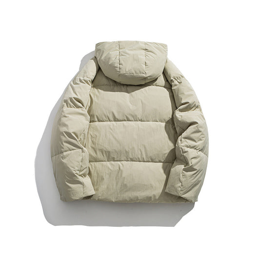 Men's Warm Hooded Down Jacket with Loose Fit
