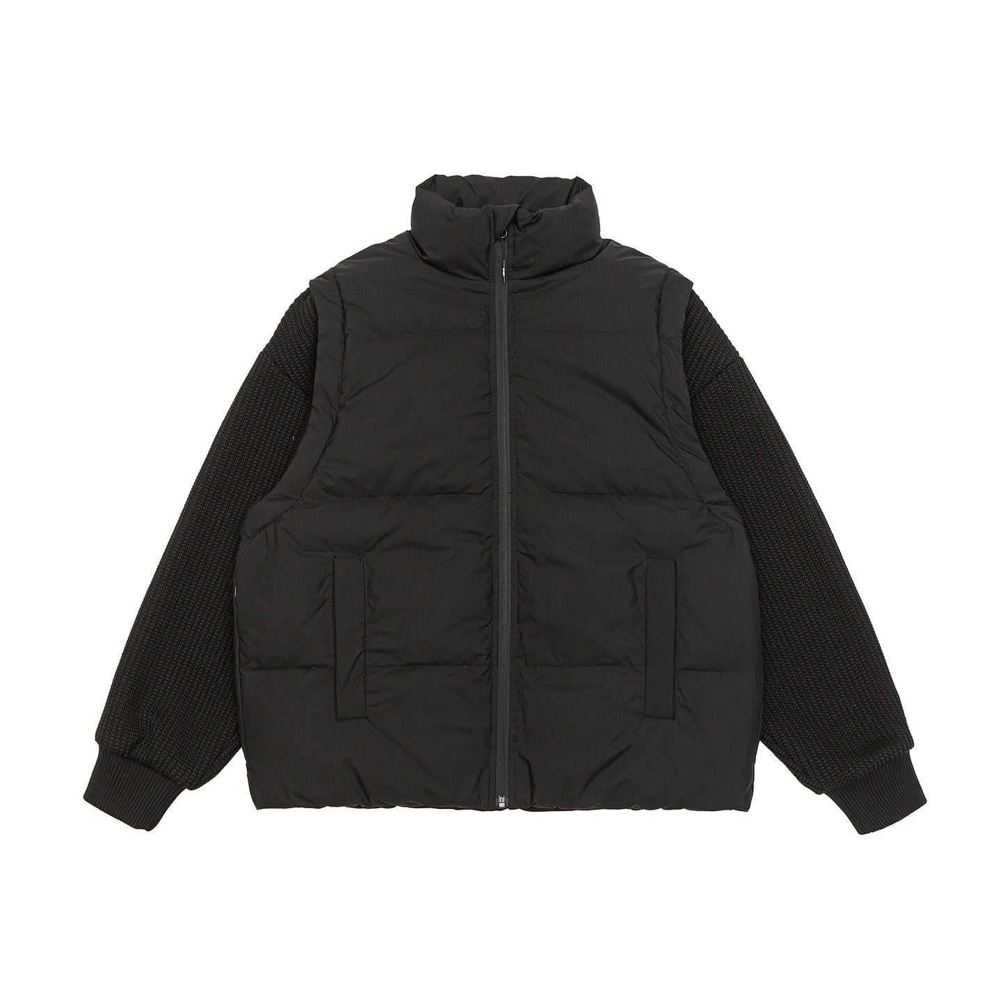 Removable Patchwork Stand Collar Down Jacket Coat