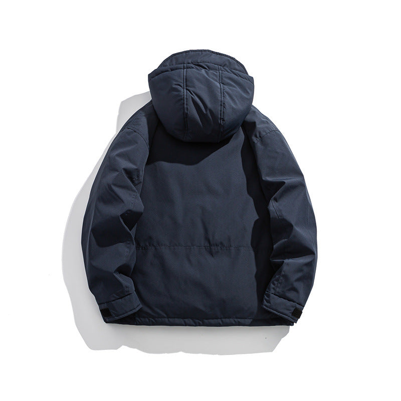 Men's Loose-Fit Warm Outdoor Hooded Down Jacket