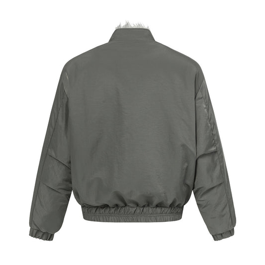 Street Style Men's Cotton Coat with Stand Collar, Patchwork Workwear Design,  Brand, Loose Fit, Versatile Outerwear Top