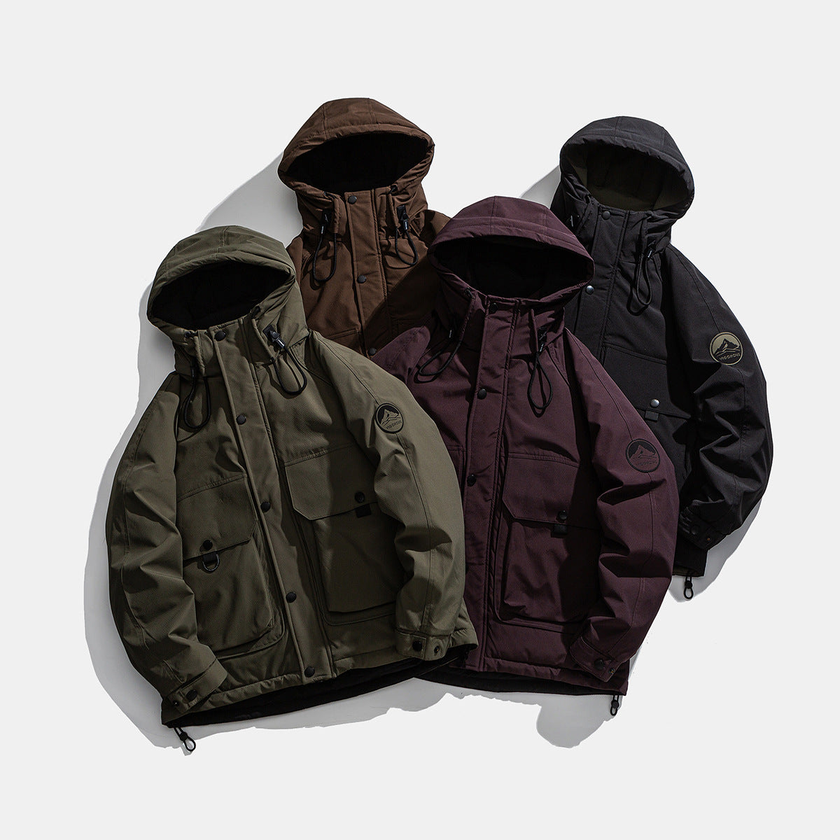 Hooded Down Jacket for Men and Women, Warm Workwear Coat