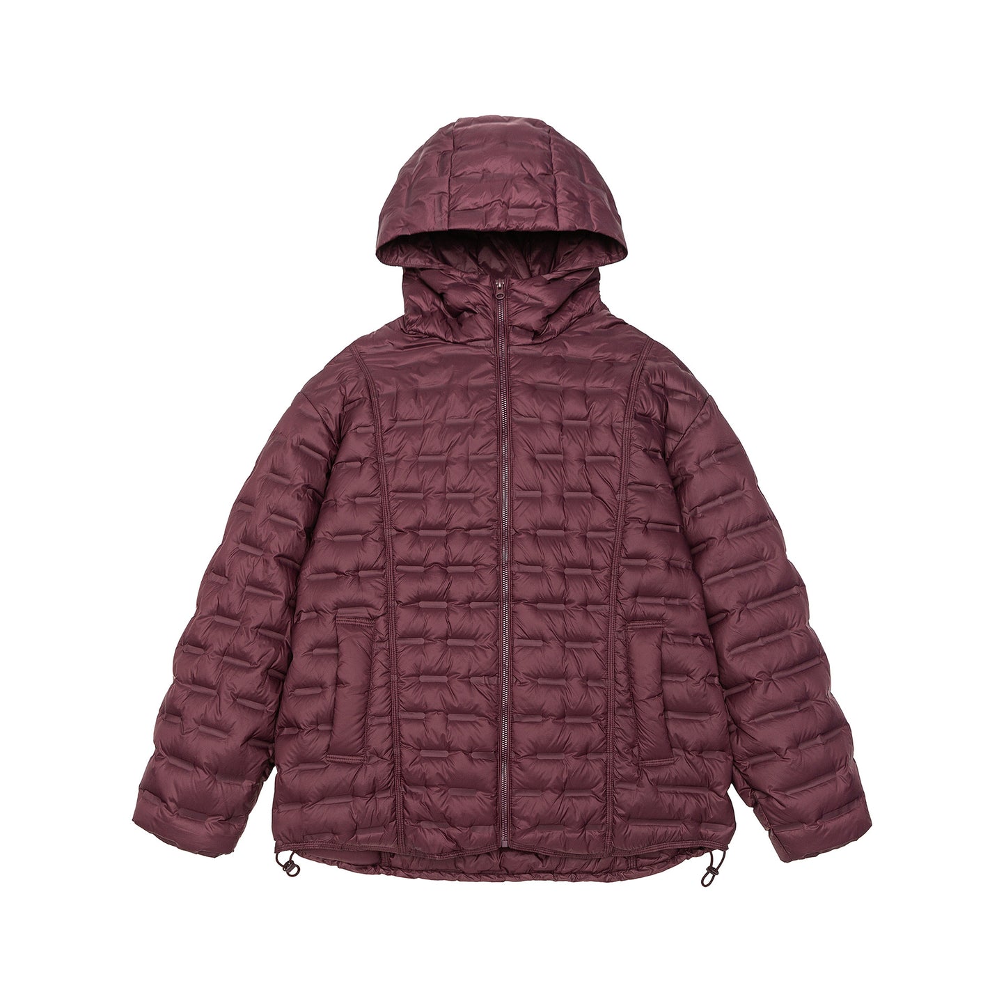 Solid Color White Duck Down Ribbed Jacket