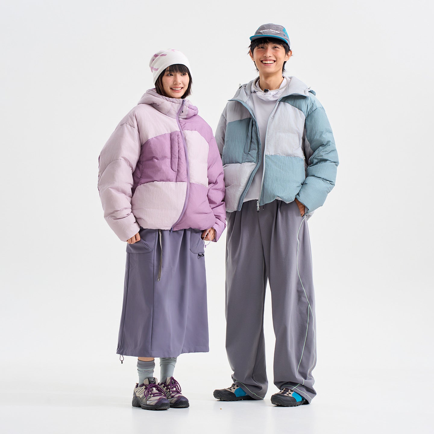 Zipper Stand-up Collar Down Jacket with Asymmetrical Design, Casual Warm
