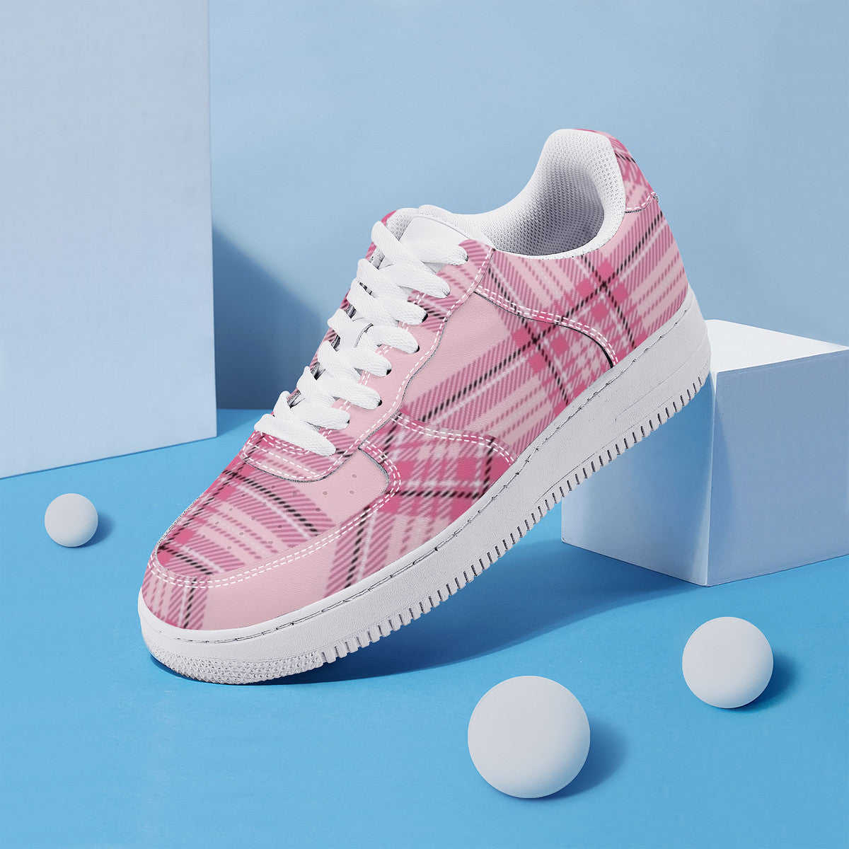Pink Plaid Harajuku Low Top Unisex Sneaker