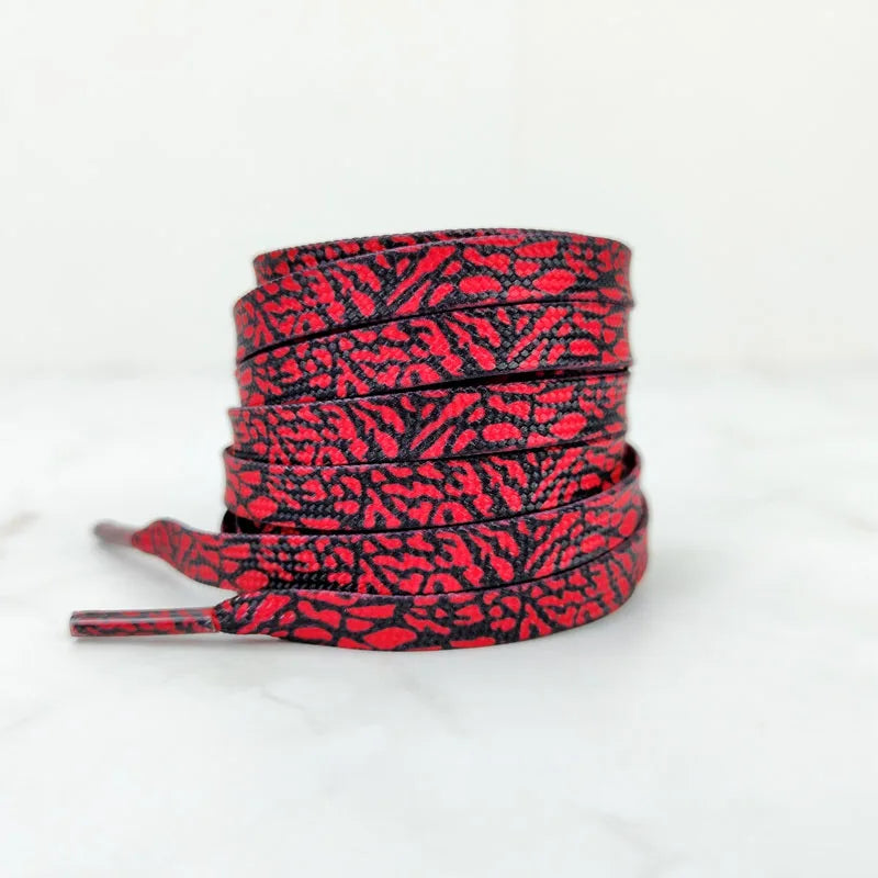 Burst Crack Texture Shoelaces - Leopard Print
