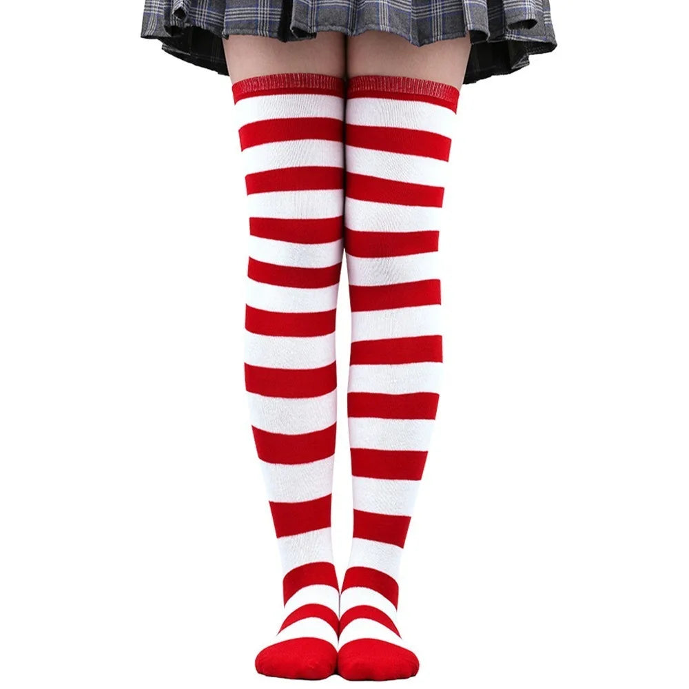Color Striped Stockings Japanese Over Knee Socks