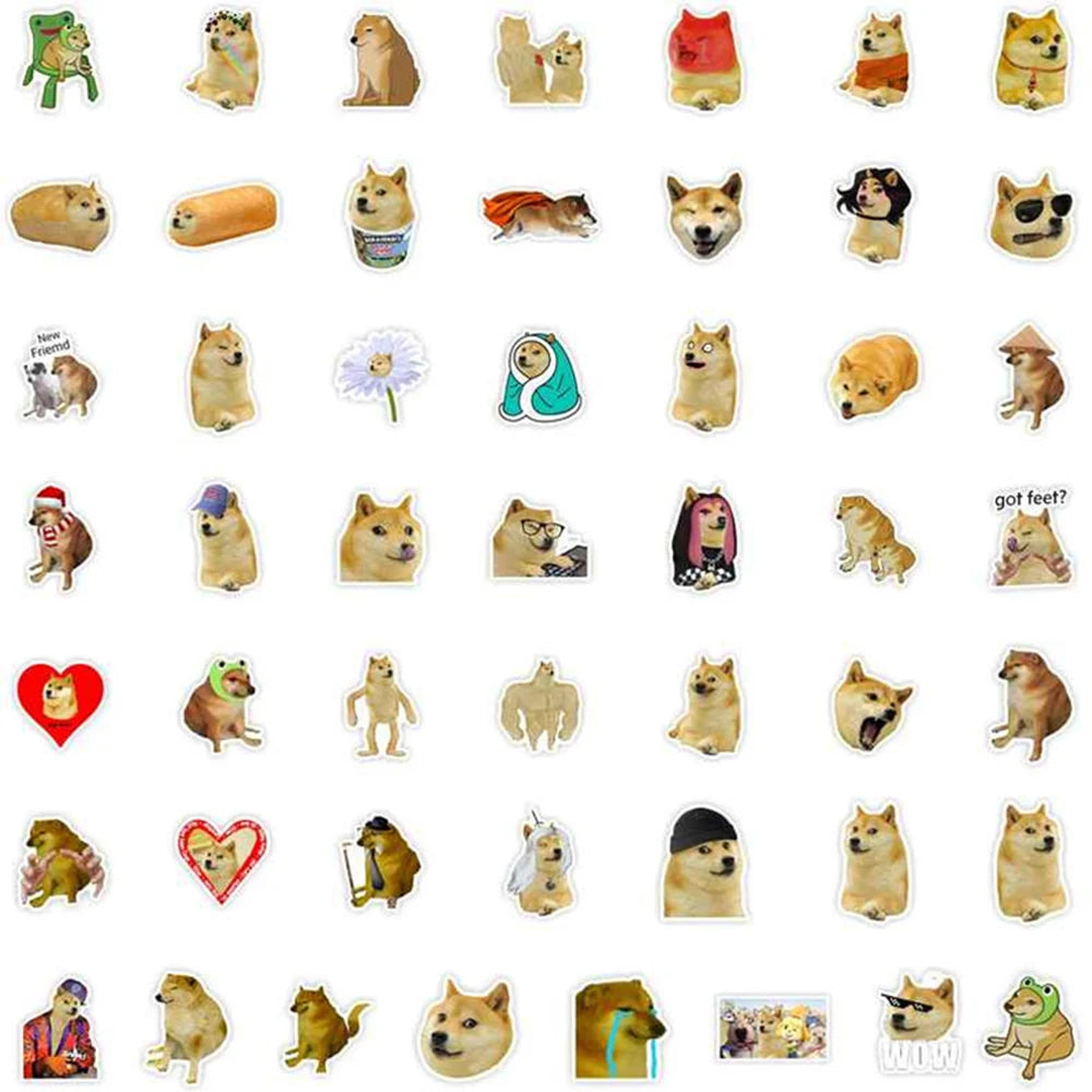 10/30/50pcs Funny Cartoon MEME Dog Stickers
