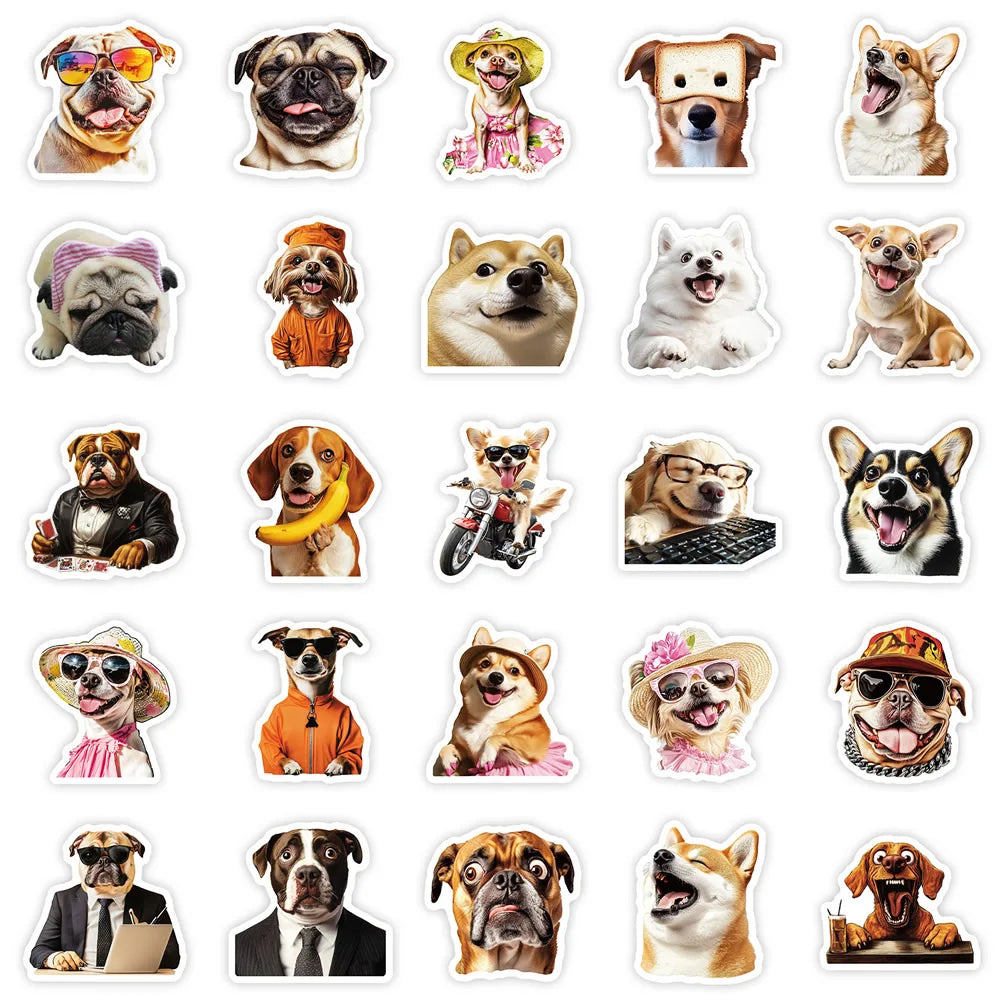 10/50/500pcs Funny Dog Stickers Cartoon Cute Decals