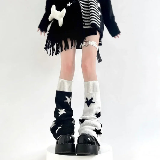Y2K Punk Knitted Leg Warmers