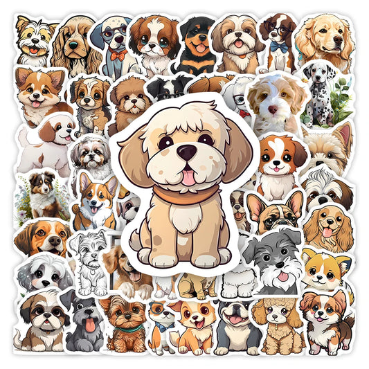 Cute Cartoon Puppy Dog Stickers for DIY Kids Toys - Waterproof Decals for Laptop Scrapbook Phone Journal Bottle Decoration