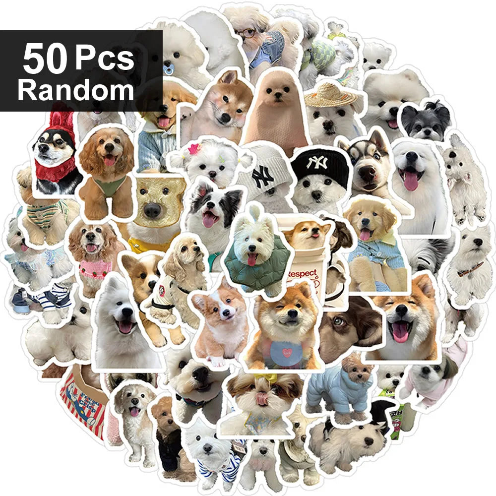 10/100 Funny Fashion Dog Stickers Cartoon Cute Decals
