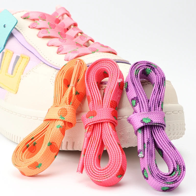 Fruit Shoelaces Floral Print - Fun Flat Laces for Sneakers