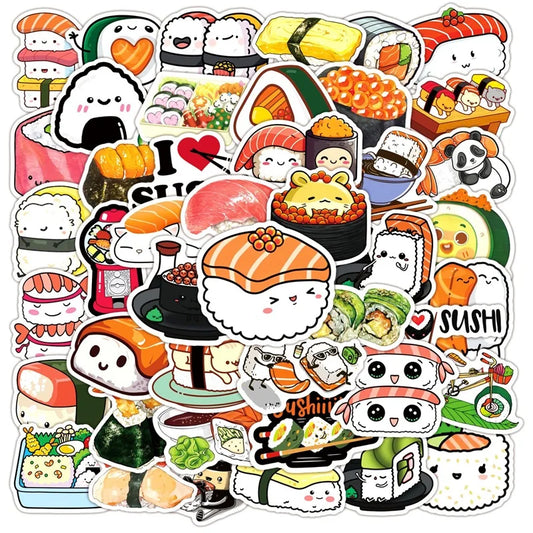 Cute Cartoon Sushi PVC Stickers
