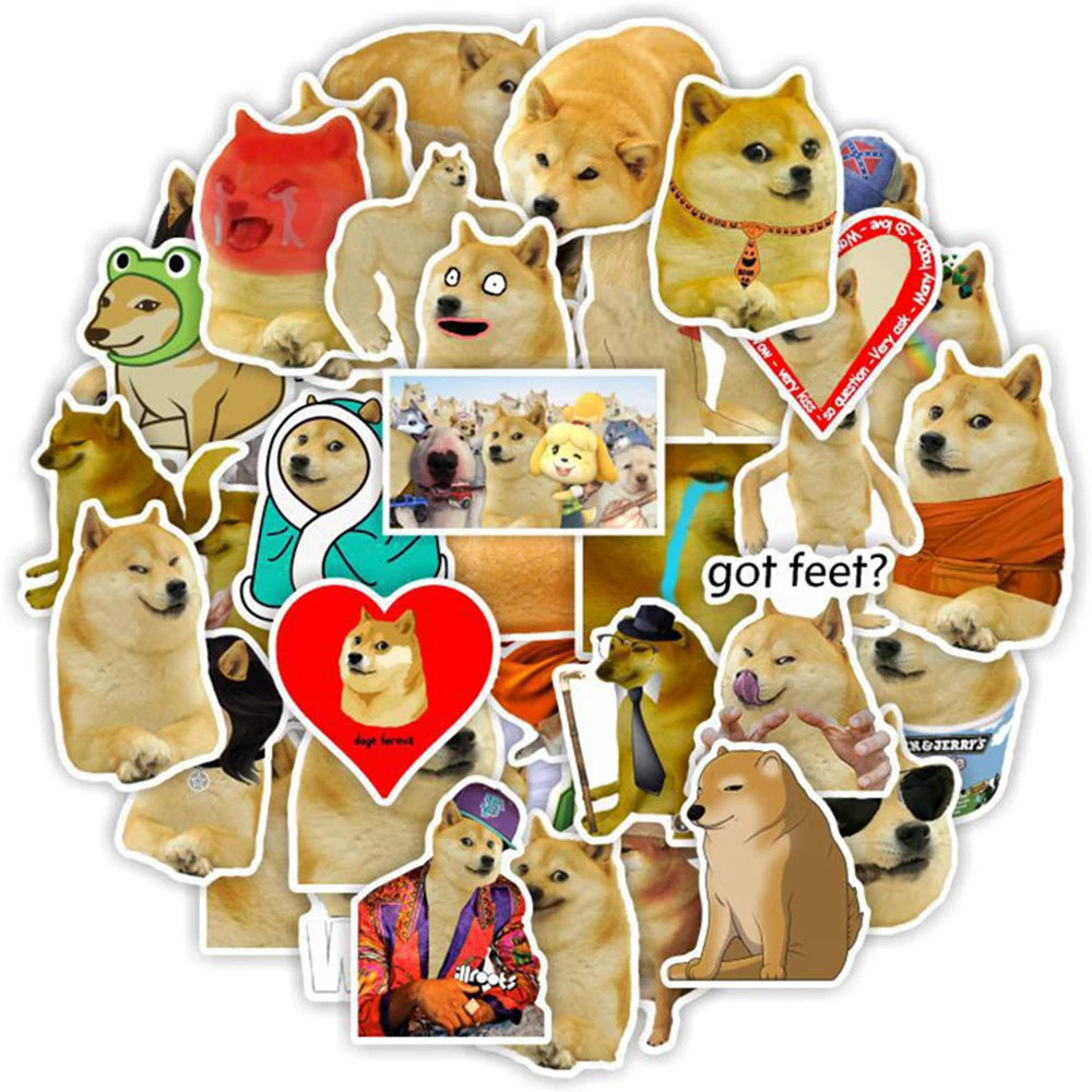 10/30/50pcs Funny Cartoon MEME Dog Stickers