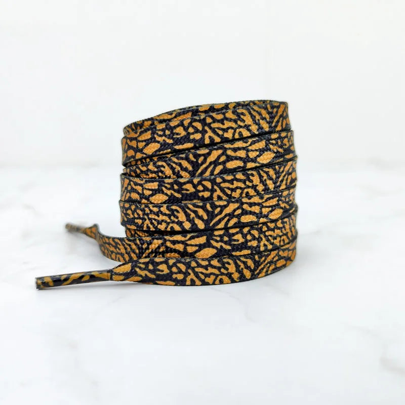 Burst Crack Texture Shoelaces - Leopard Print