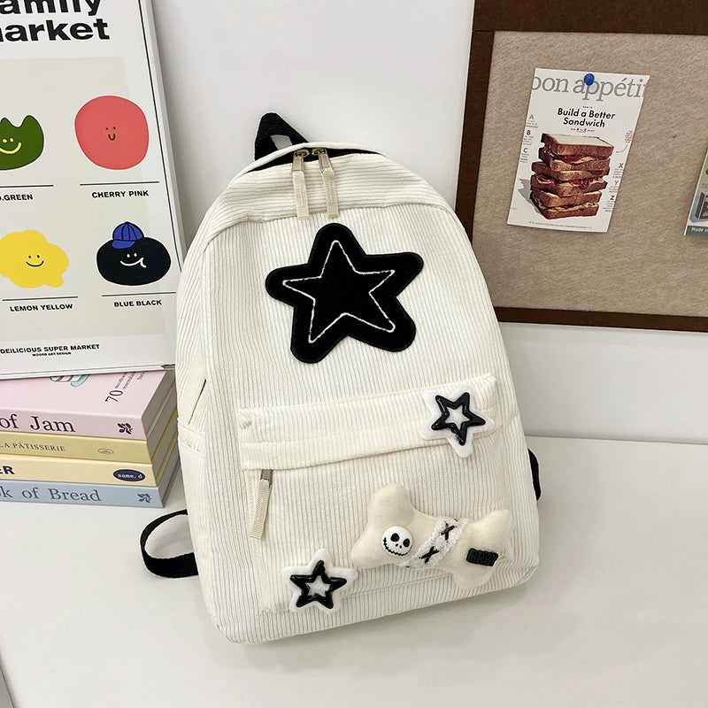 Black Grey White Backpack - High Quality Large Capacity Waterproof Travel Bag