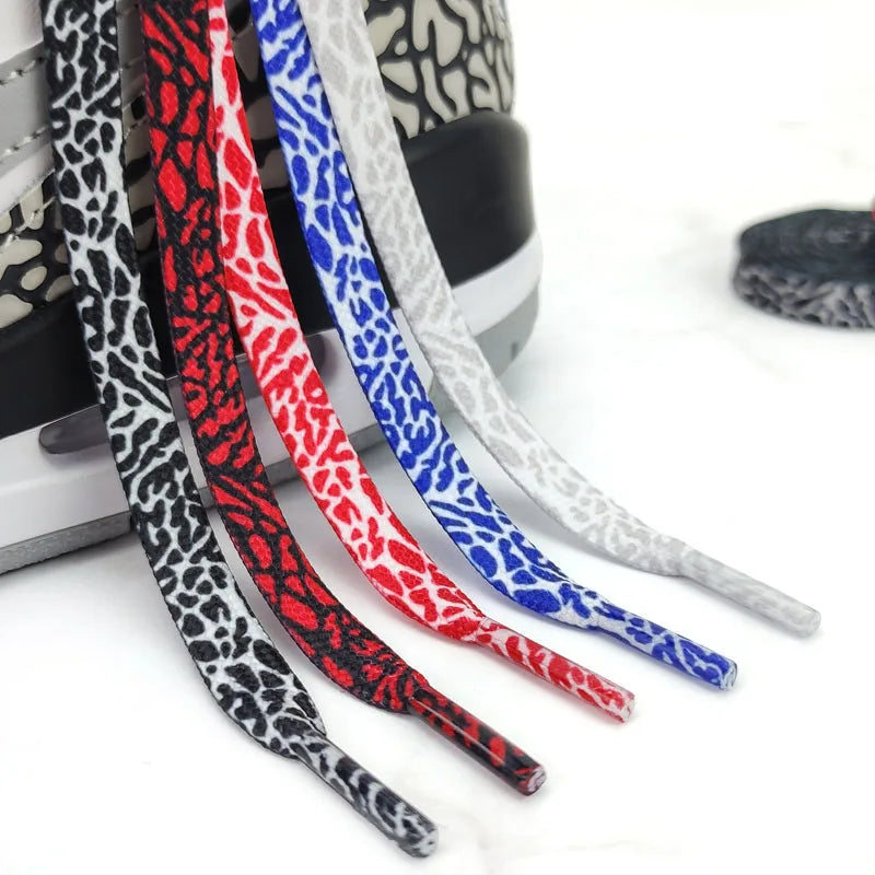 Burst Crack Texture Shoelaces - Leopard Print