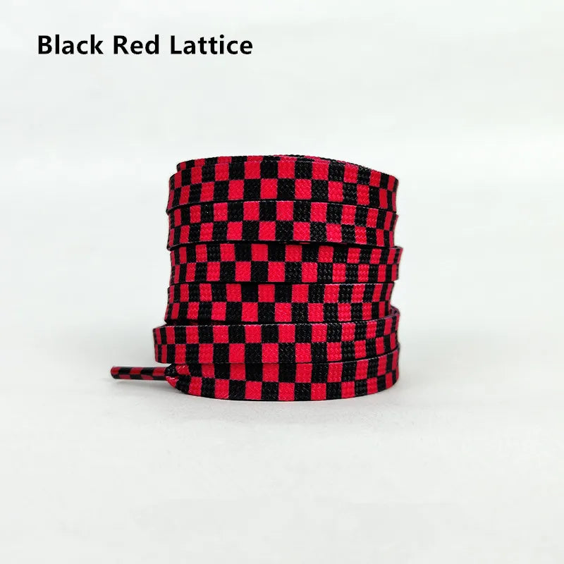 Harajuku Style Black White Checkerboard Shoelaces