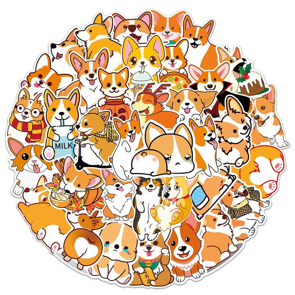 10/25/50pcs Cute Corgi Dog Meme Graffiti Stickers