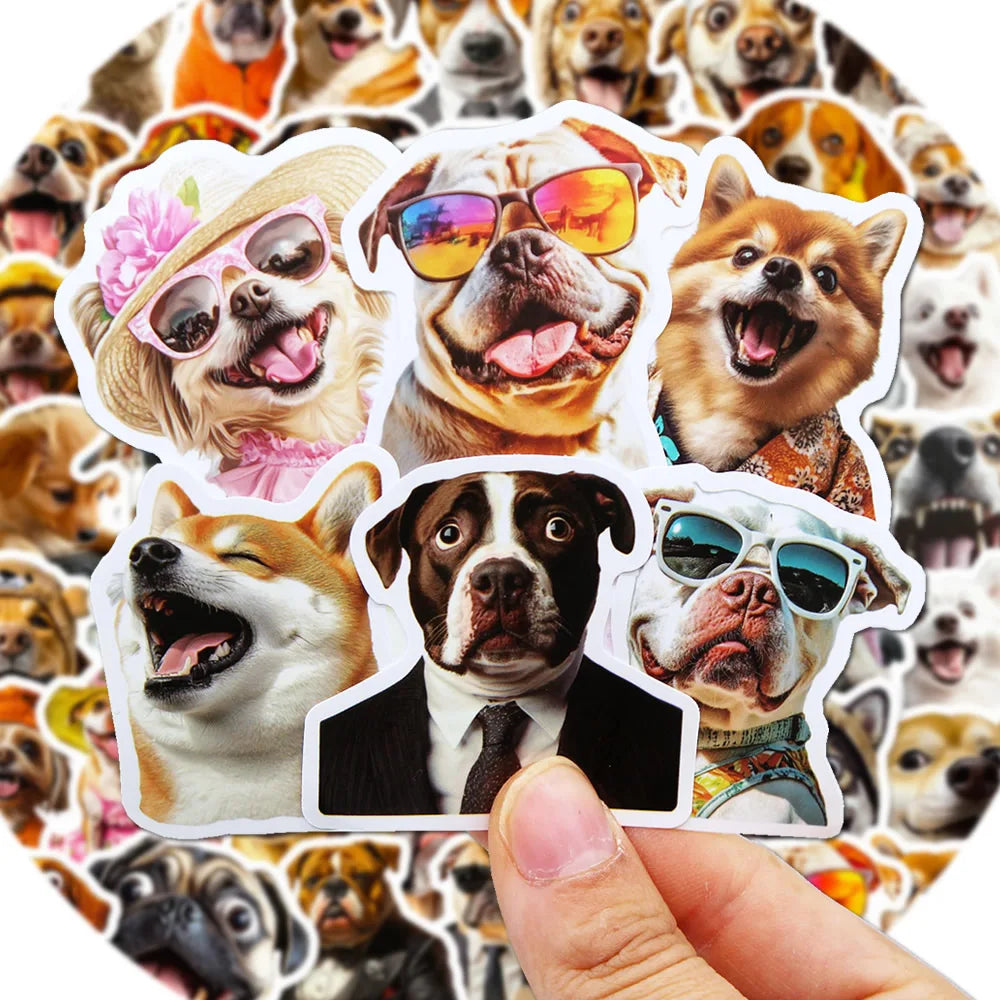 10/50/500pcs Funny Dog Stickers Cartoon Cute Decals Toy Stationery Guitar Phone Bicycle Laptop Luggage Car Graffiti Kids Sticker