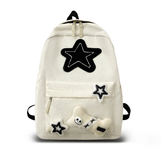 Black Grey White Backpack - High Quality Large Capacity Waterproof Travel Bag
