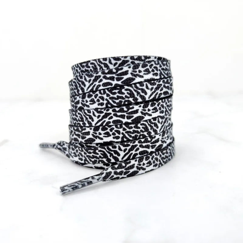 Burst Crack Texture Shoelaces - Leopard Print