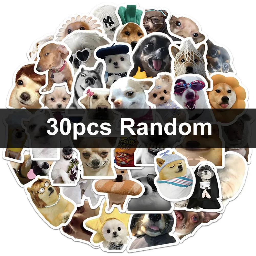 30/60/180 Funny Dogs Stickers Cartoon Cute Decals