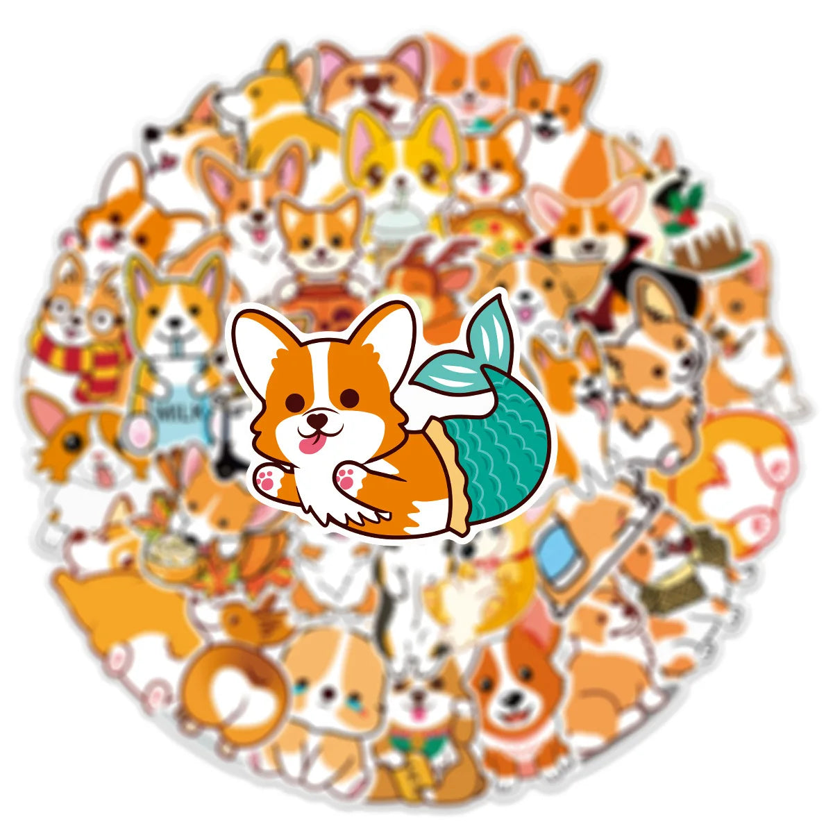 10/25/50pcs Cute Corgi Dog Meme Graffiti Stickers