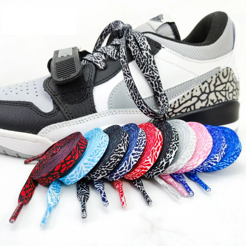 Burst Crack Texture Shoelaces - Leopard Print
