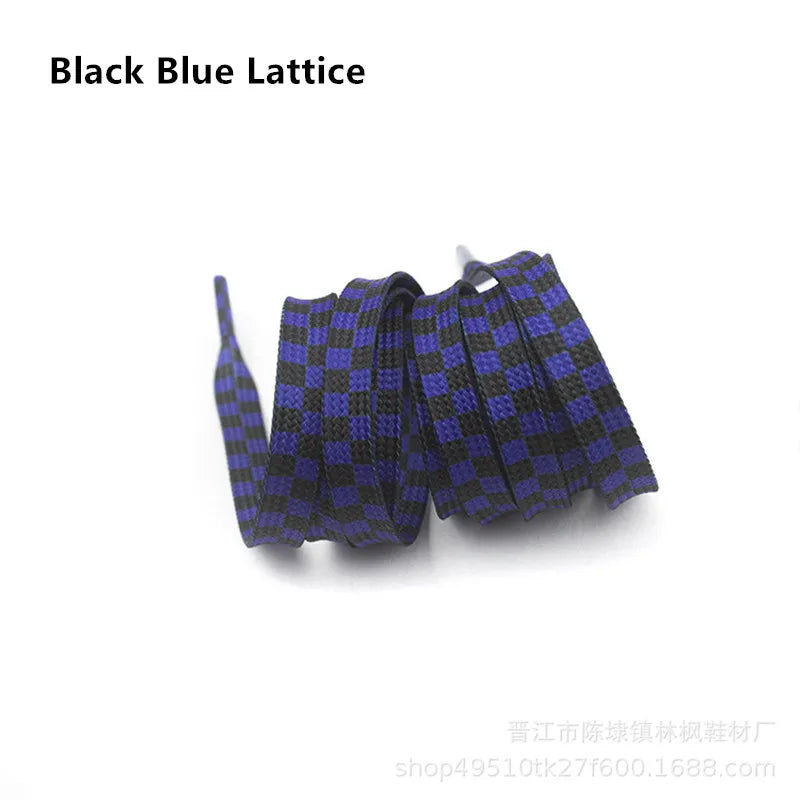 Harajuku Style Black White Checkerboard Shoelaces
