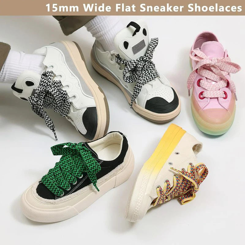 Thick Flat Sneaker Shoelaces 1.5cm