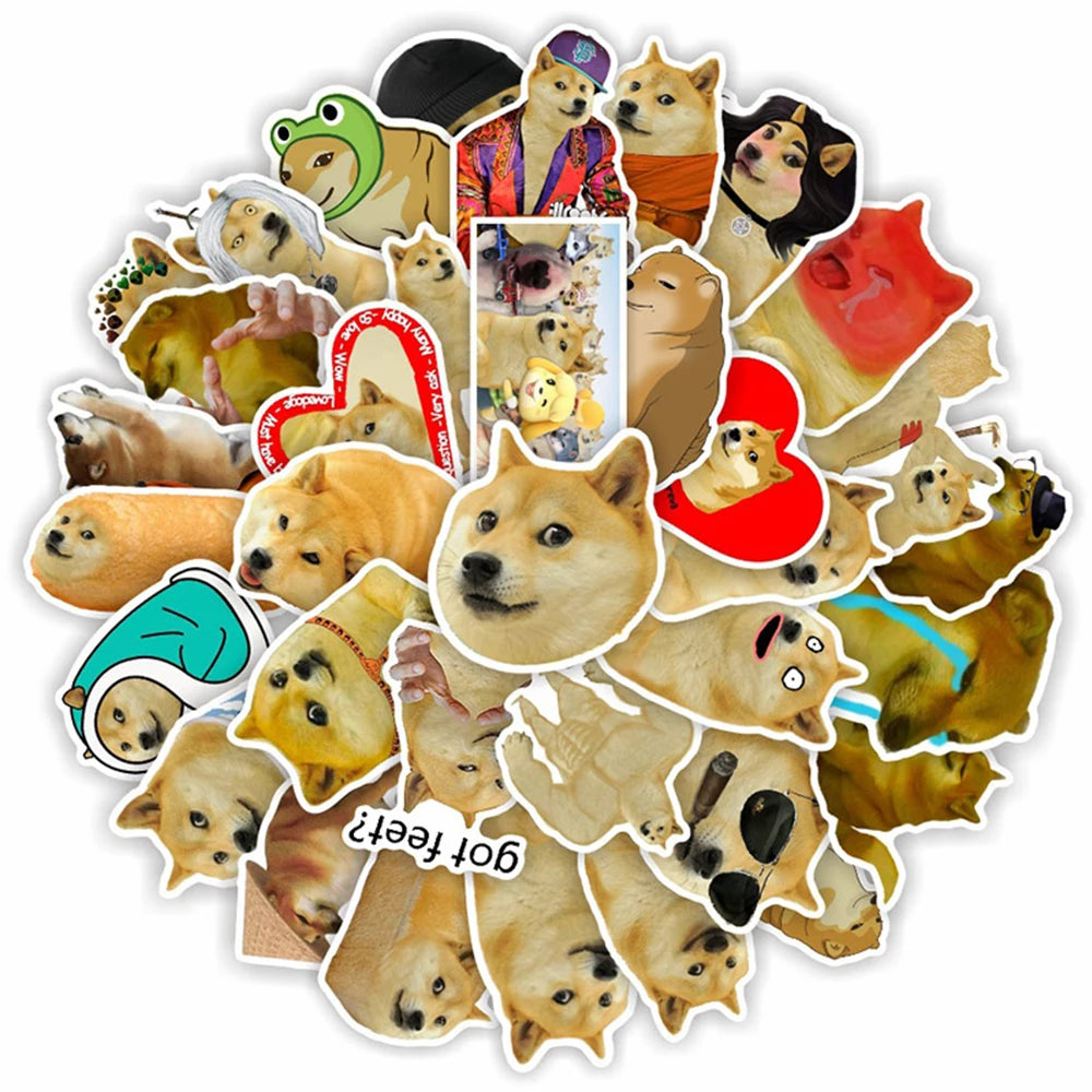 10/30/50pcs Funny Cartoon MEME Dog Stickers