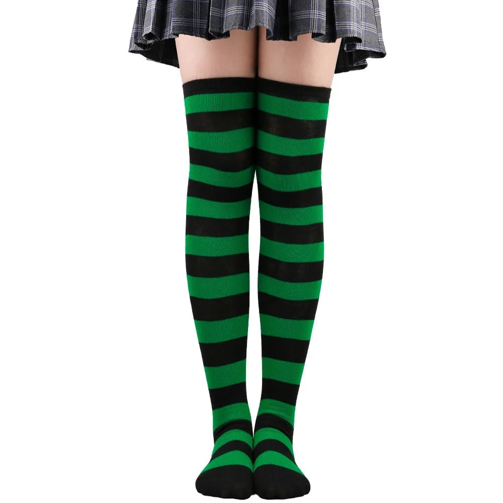 Color Striped Stockings Japanese Over Knee Socks