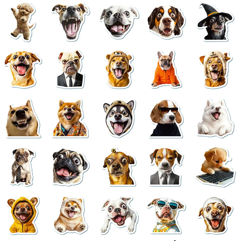 10/50/500pcs Funny Dog Stickers Cartoon Cute Decals